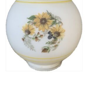 Floral Sunflower Glass Globe with Yellow Accents